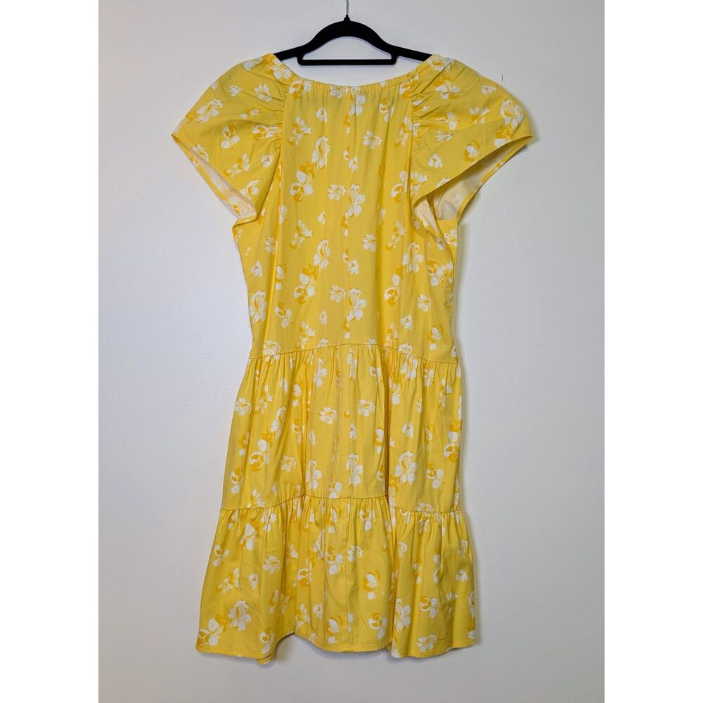 Banana Republic Butter Yellow Floral Mini Dress S Cottagecore Sundress Romantic - Picture 4 of 9